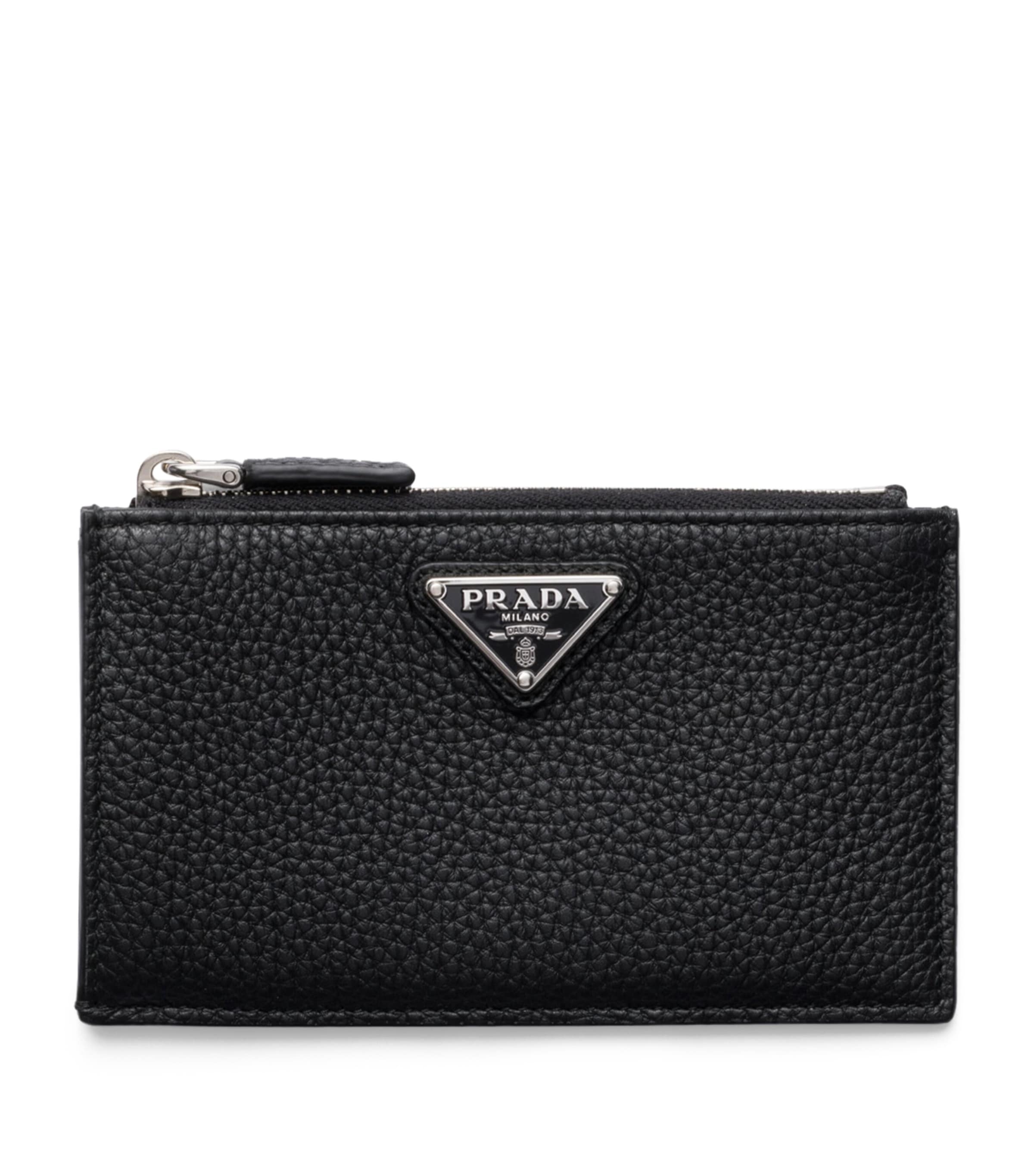 Grained Leather Triangle Card Holder