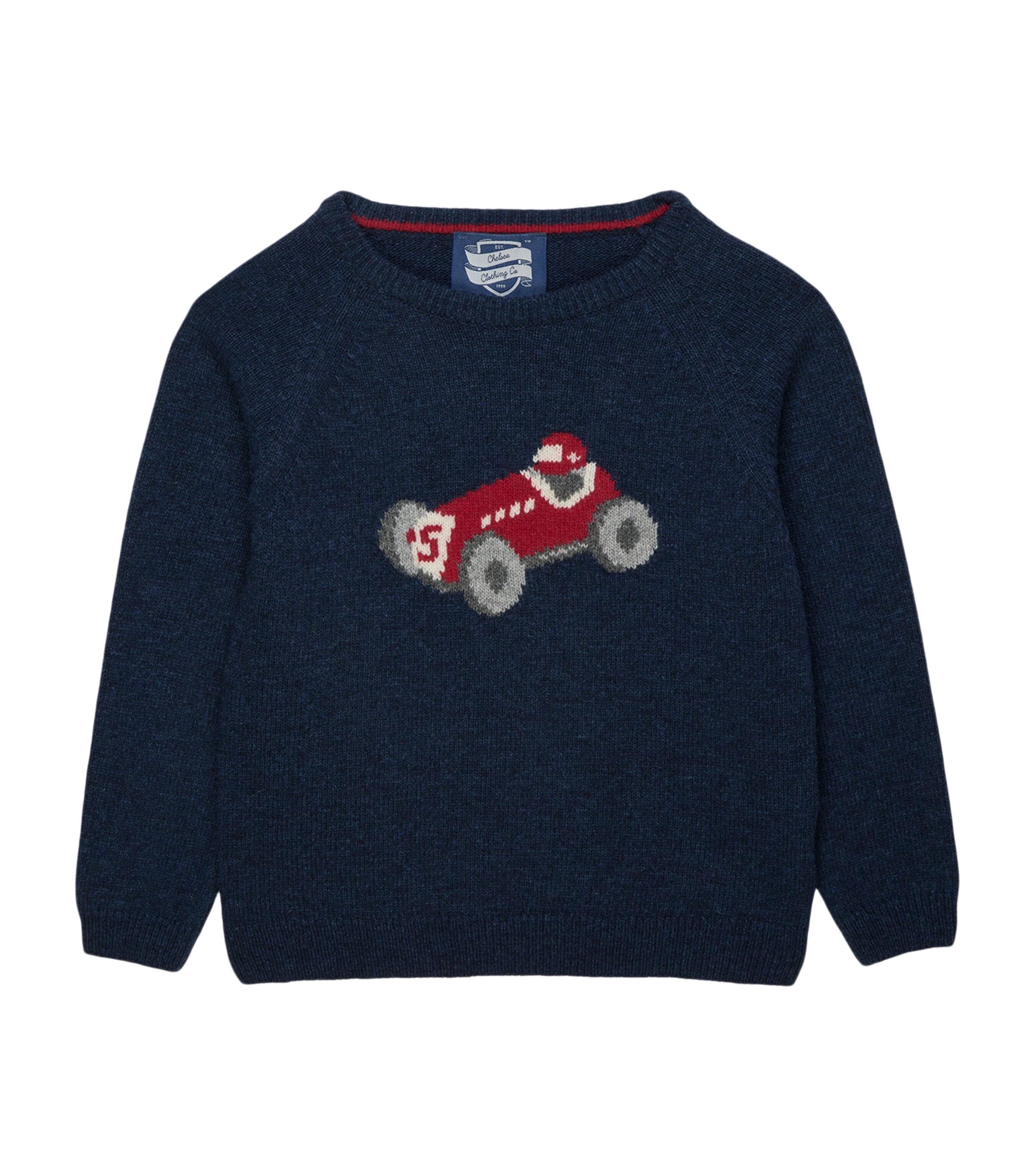 Trotters Wool-Blend Car Henry Sweater (2-5 Years) Navy