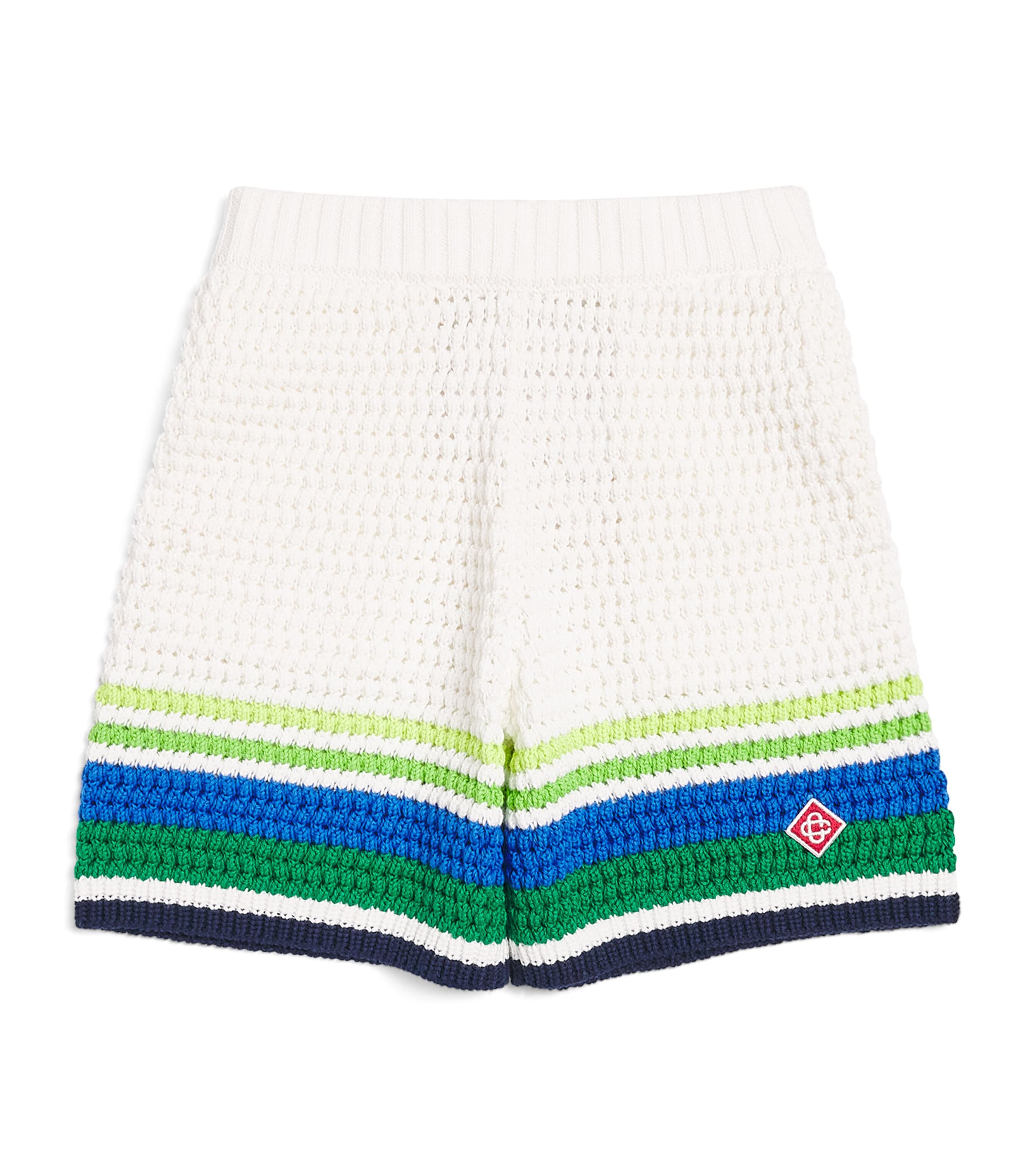 Cotton Crochet Stripe Shorts (3-14 Years)