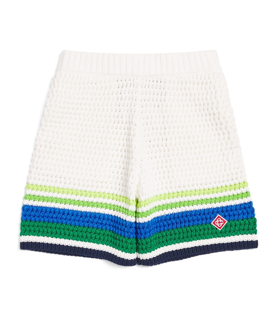Cotton Crochet Stripe Shorts (3-14 Years)