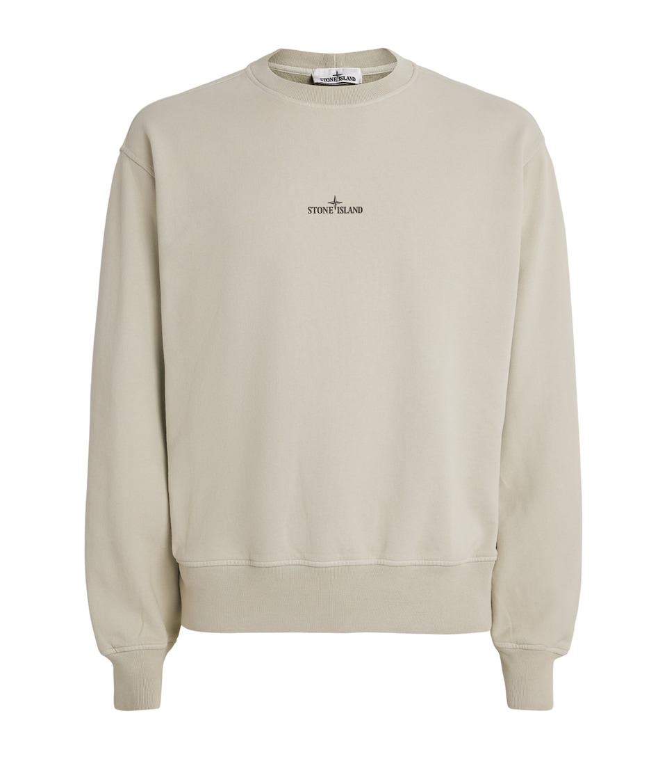 Stone Island Mens Cotton Blurred-Compass Sweatshirt