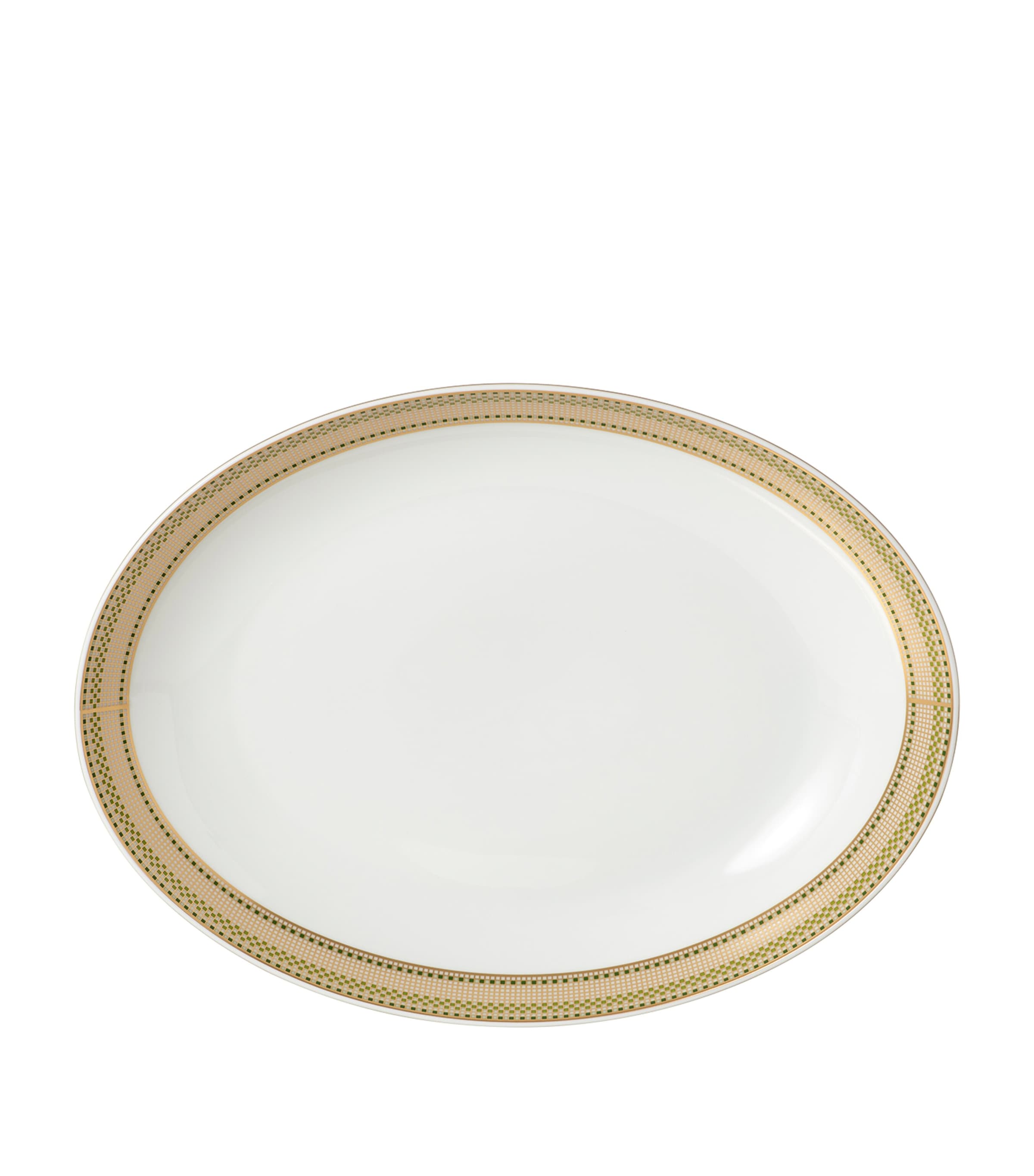 Bernardaud Augusta Coupe Oval Platter (39cm x 28cm) Or Et Vert