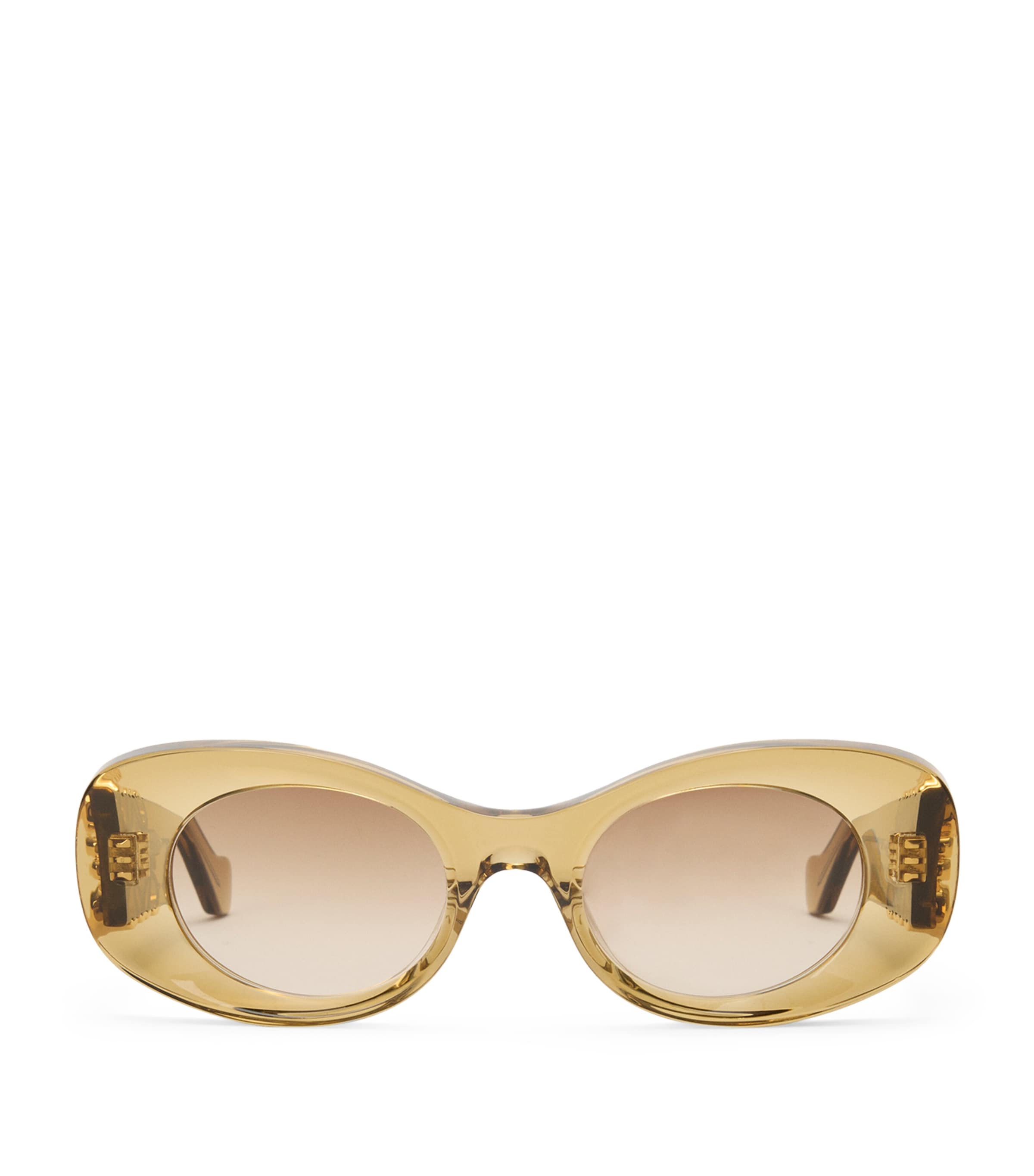 LOEWE Bevelled Oval Sunglasses Transparent Olive
