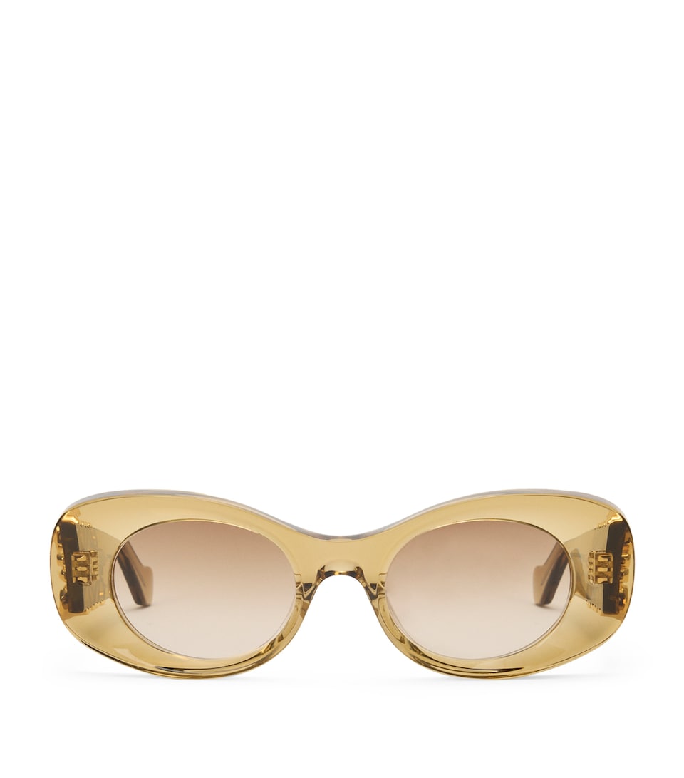 LOEWE Bevelled Oval Sunglasses Transparent Olive