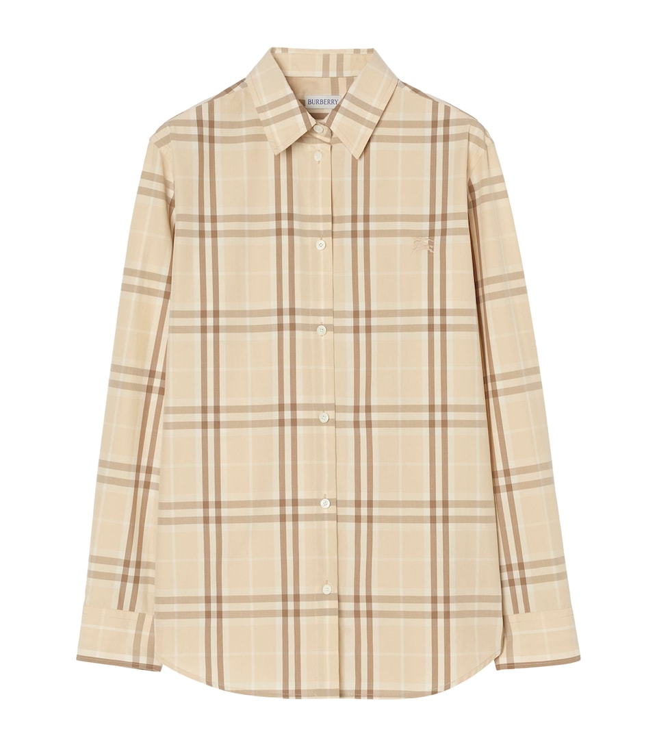 Burberry Womens Cotton Check Shirt Yarn Beige Ip Check