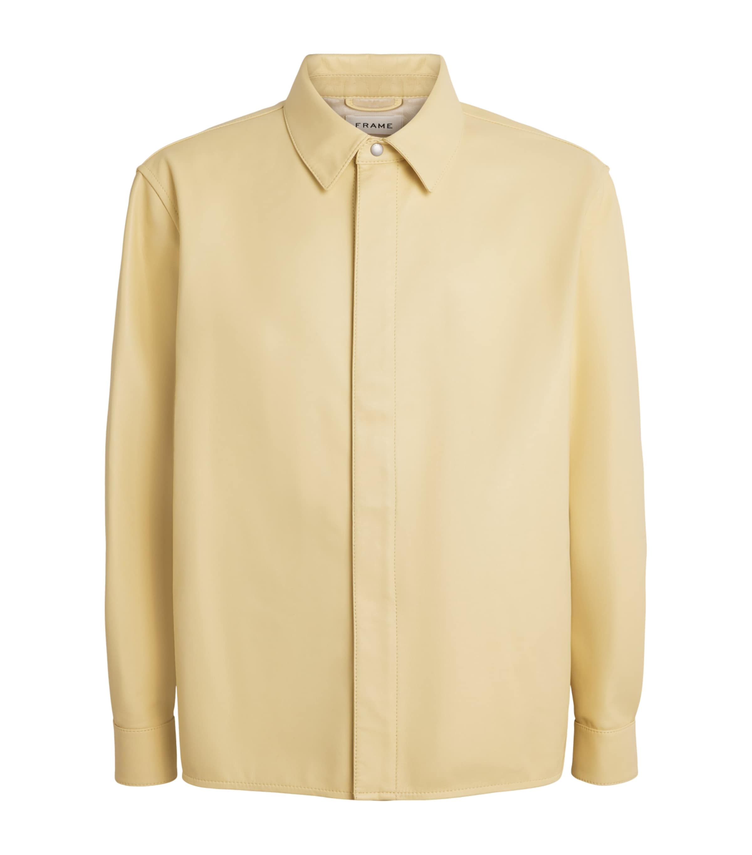 FRAME Mens Leather Zip-Up Overshirt Bdyw