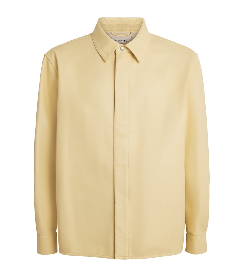 FRAME Mens Leather Zip-Up Overshirt Bdyw