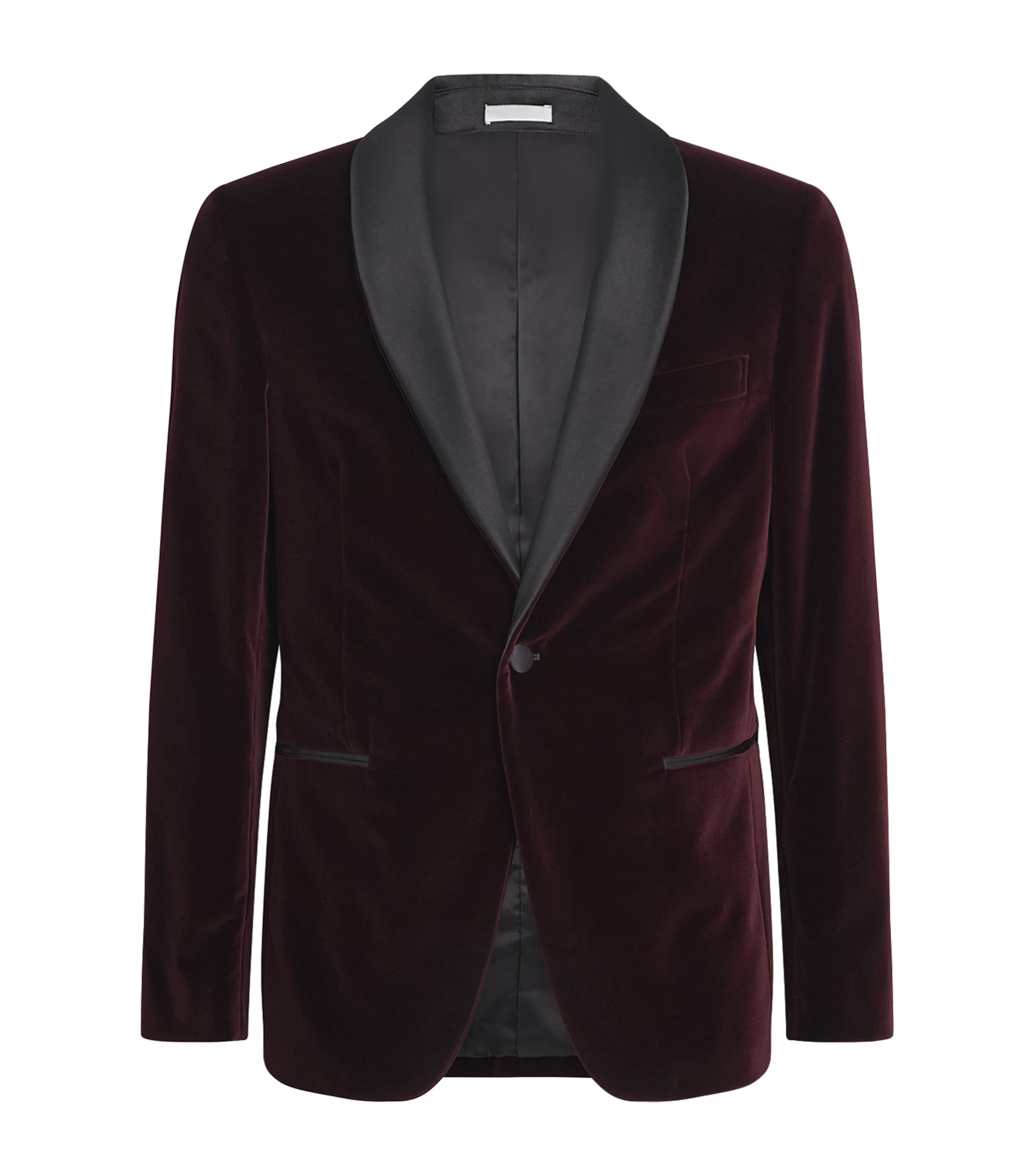 Pal Zileri Mens Cotton Velvet Tuxedo Jacket Bordeaux