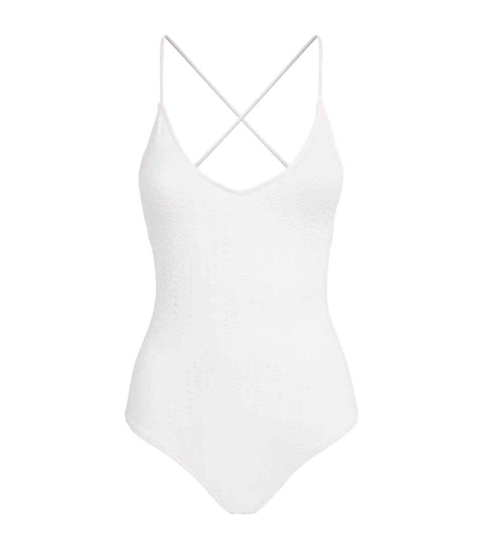 Melissa Odabash Womens Plunge Lace-Up Cala Swimsuit Arrows