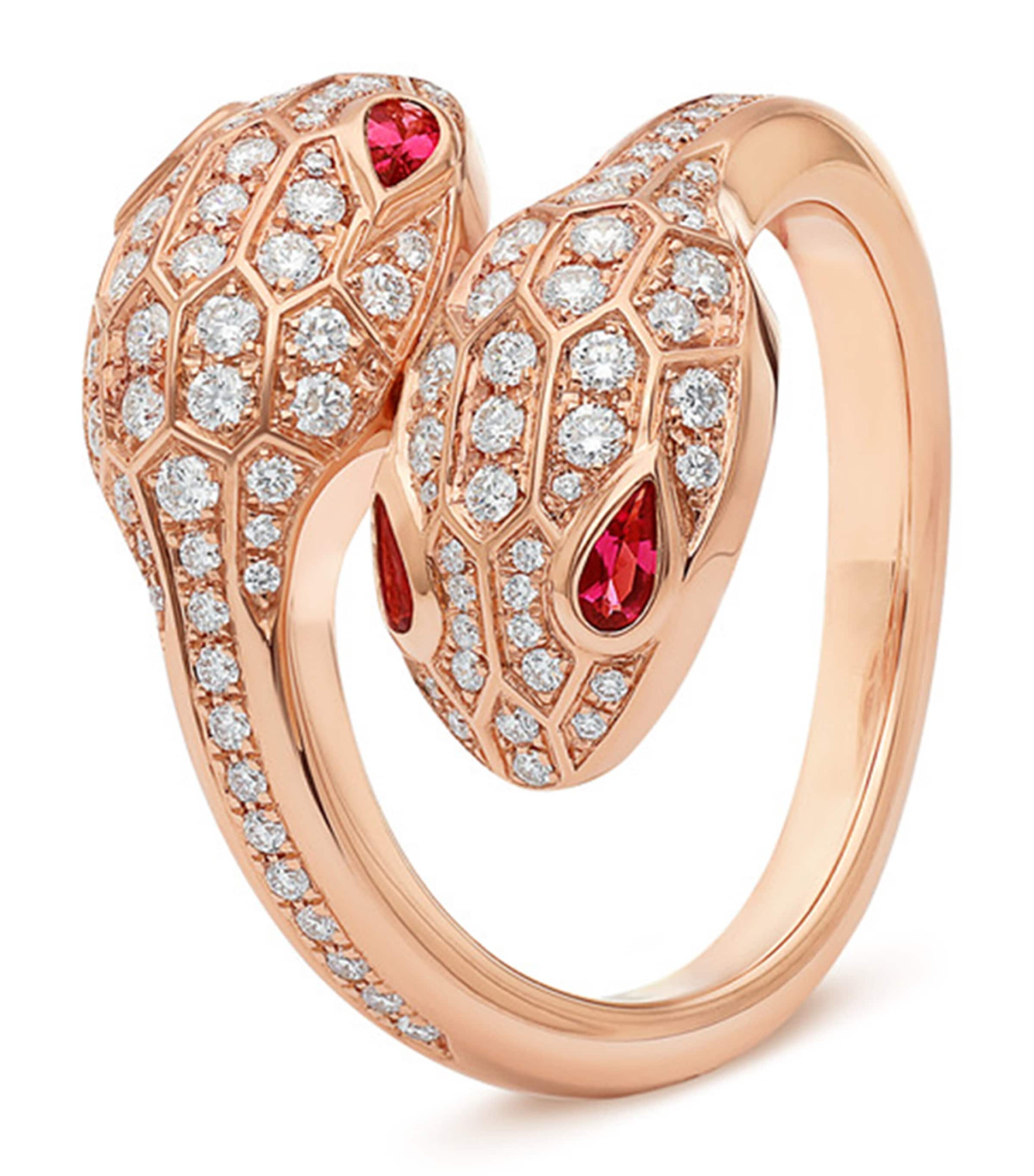 Bvlgari Rose Gold, Diamond and Rubellite Serpenti Seduttori Ring Pink Gold
