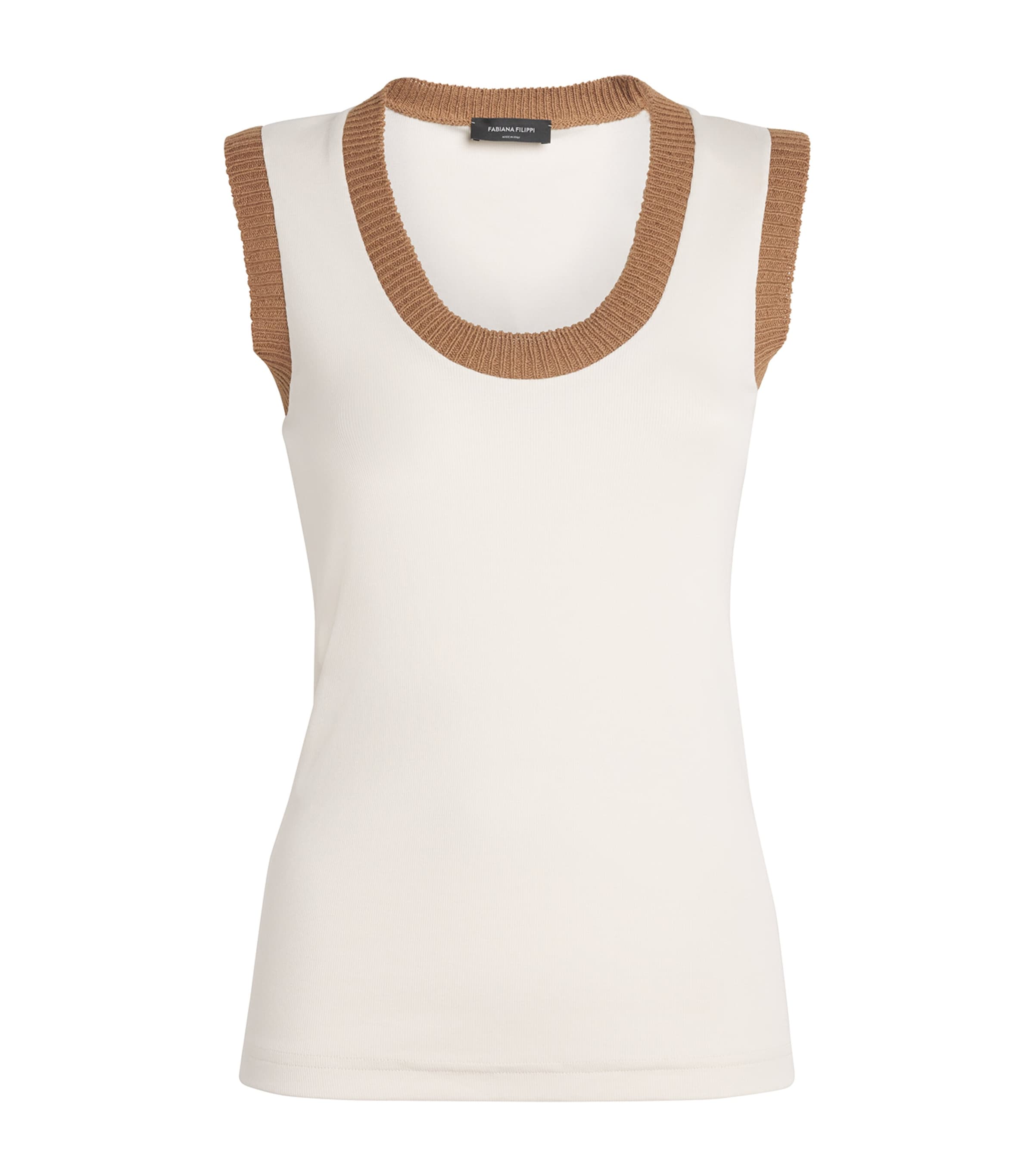 Stretch-Cotton Ribbed Tank Top