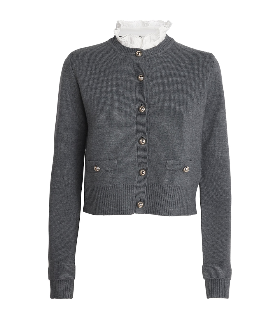 Ruffled-Collar Cardigan