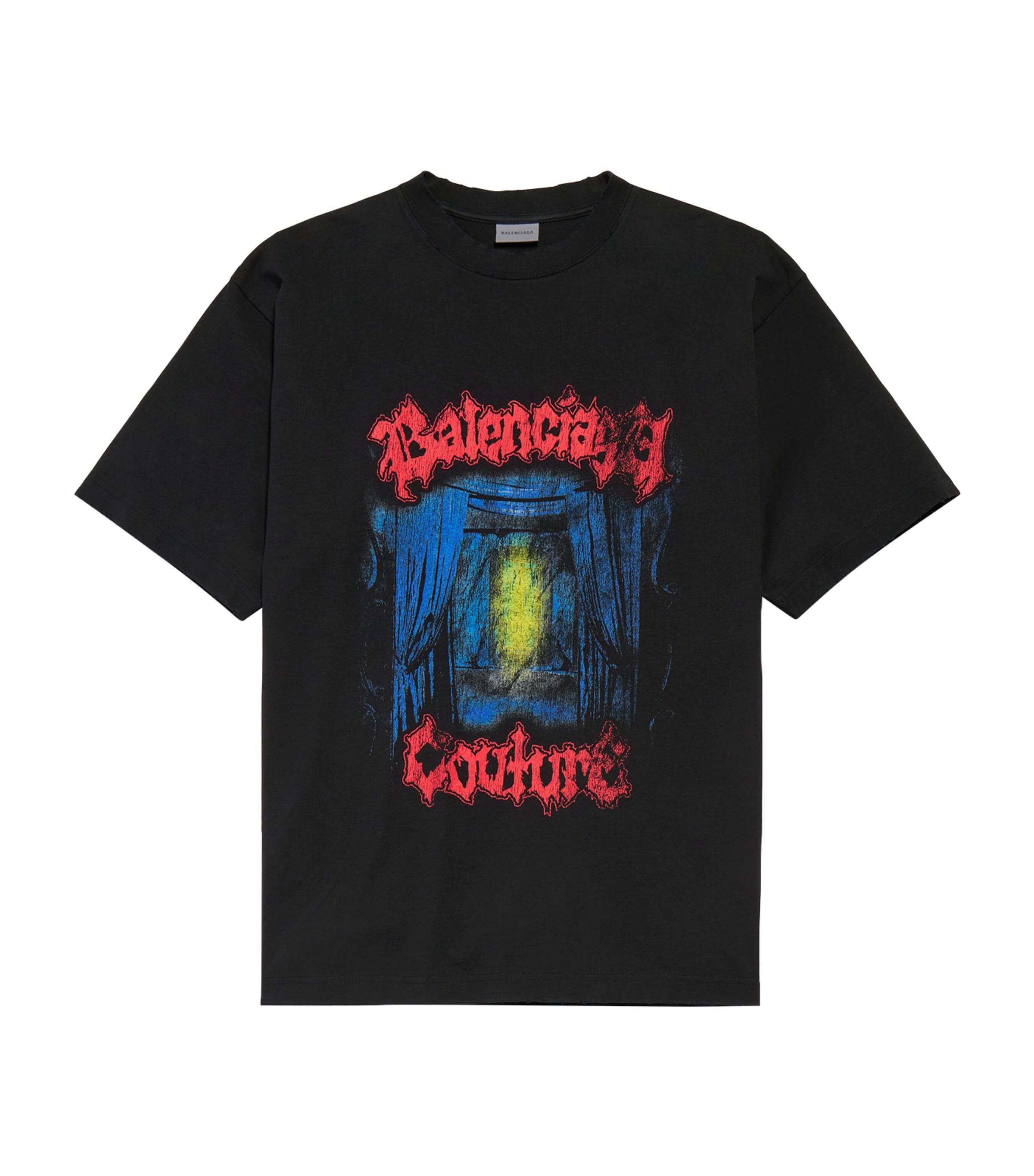 Balenciaga Mens Cotton Salon de Couture Gothic T-Shirt