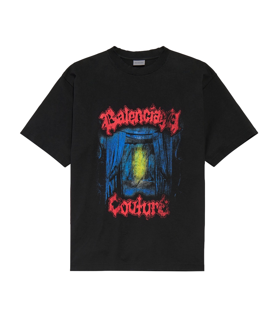 Balenciaga Mens Cotton Salon de Couture Gothic T-Shirt