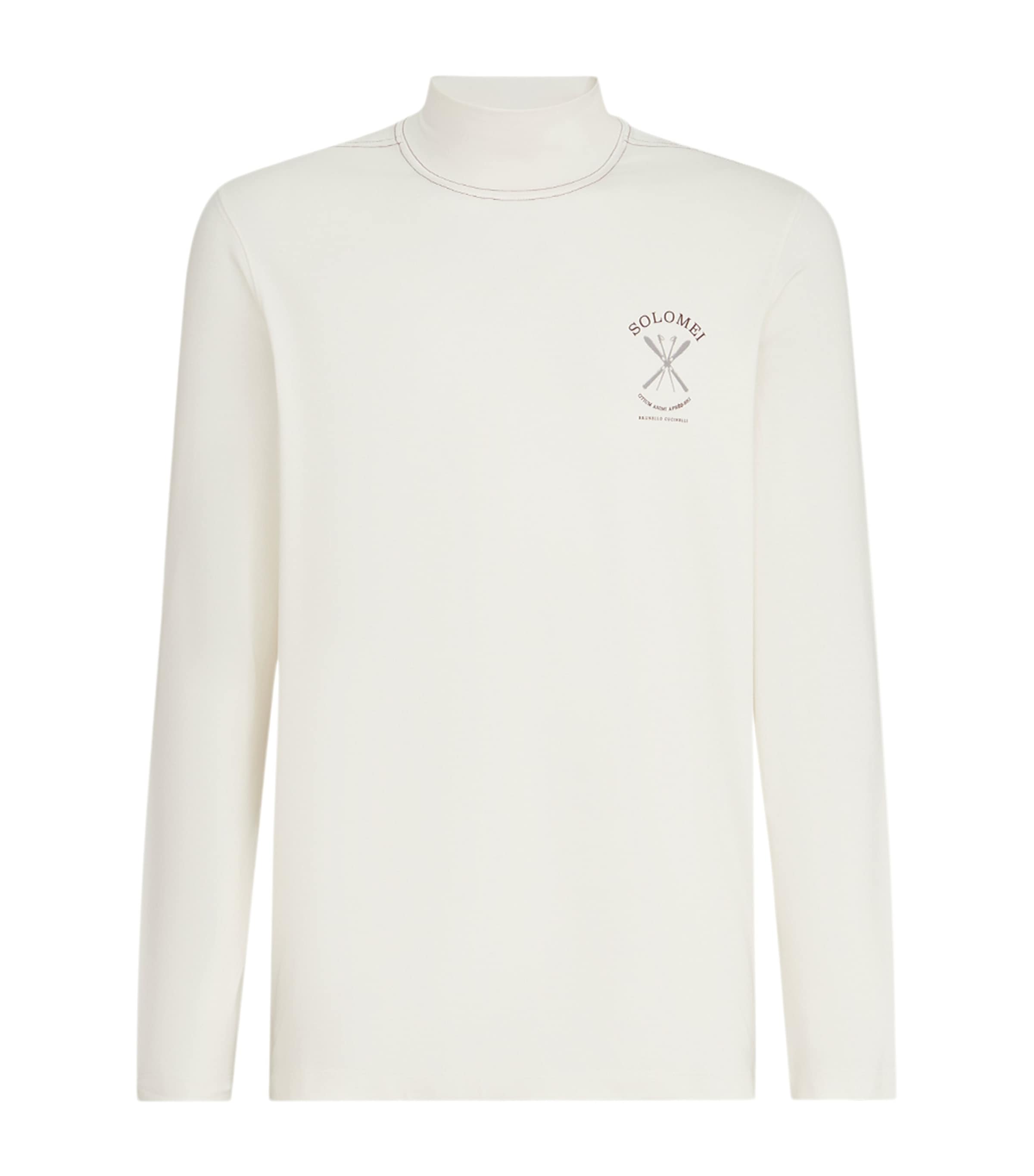 Brunello Cucinelli Mens Stretch-Silk Rollneck Sweatshirt