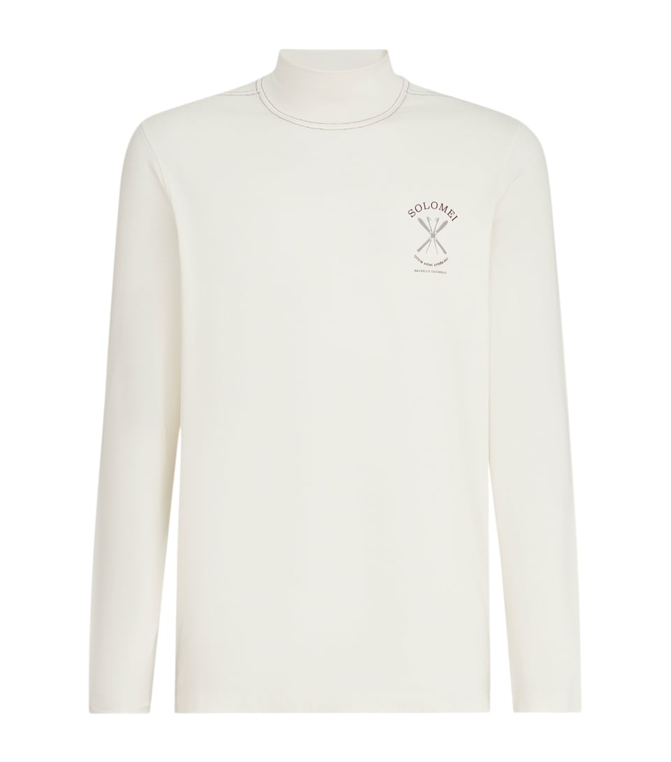 Brunello Cucinelli Mens Stretch-Silk Rollneck Sweatshirt