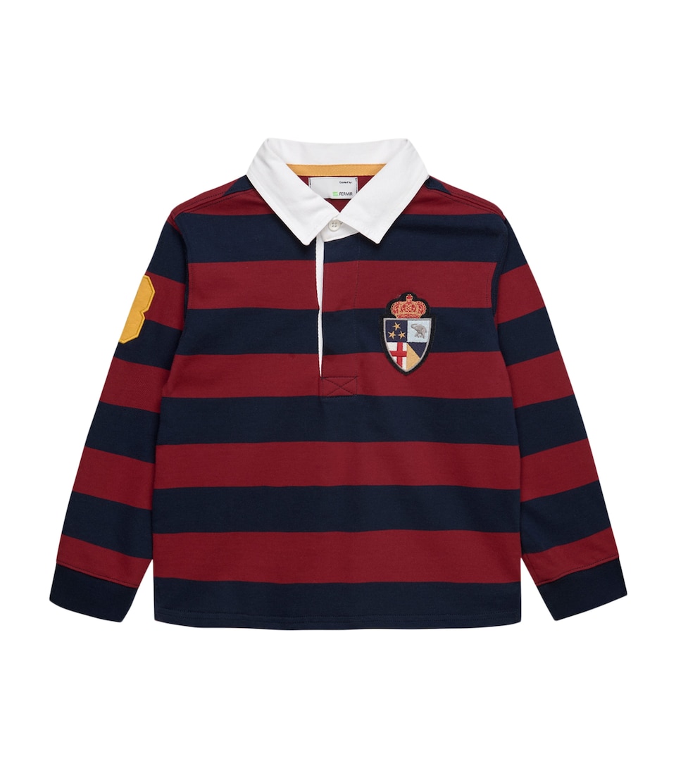 Trotters Cotton Nicholas Rugby Shirt (6-11 Years) Red/navy Stripe