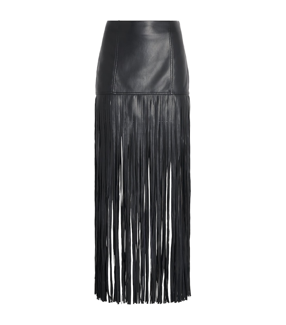 Toccin Womens Fringe Soren Mini Skirt Jet