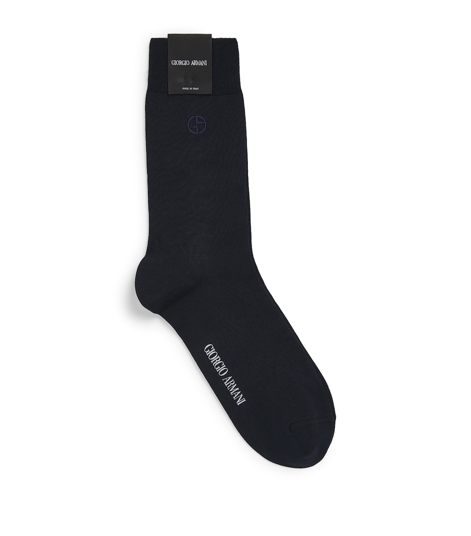 Giorgio Armani Mens Cotton Logo Socks
