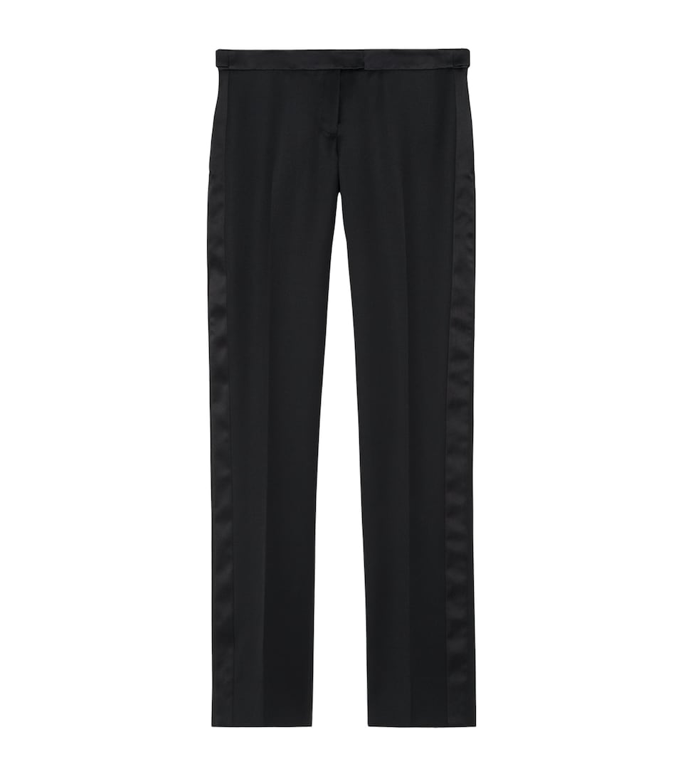 McQueen Womens Wool Slim Tuxedo Trousers