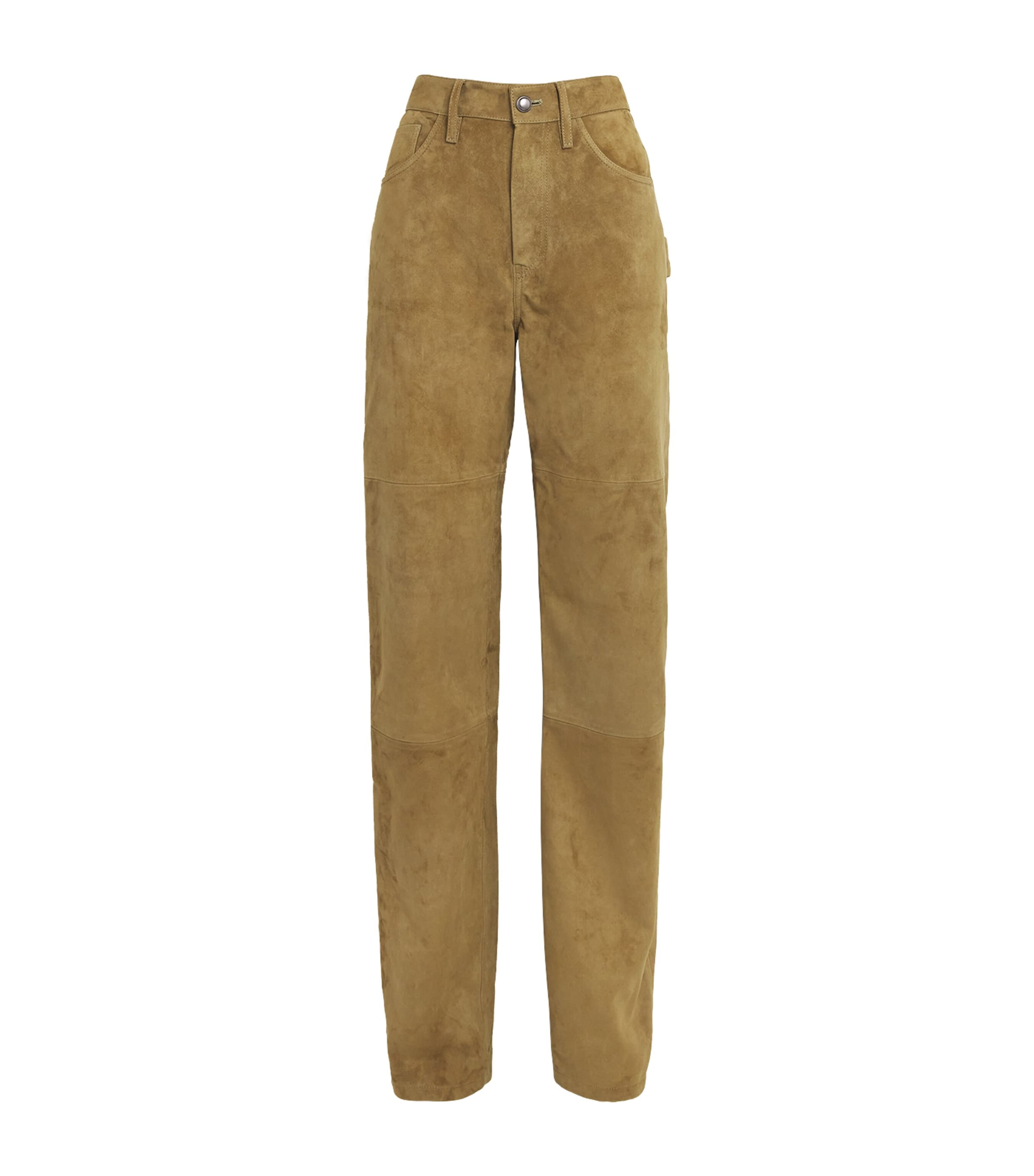 Altuzarra Womens Suede Mills Straight Trousers Breen