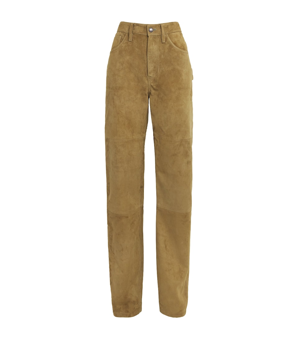 Altuzarra Womens Suede Mills Straight Trousers Breen