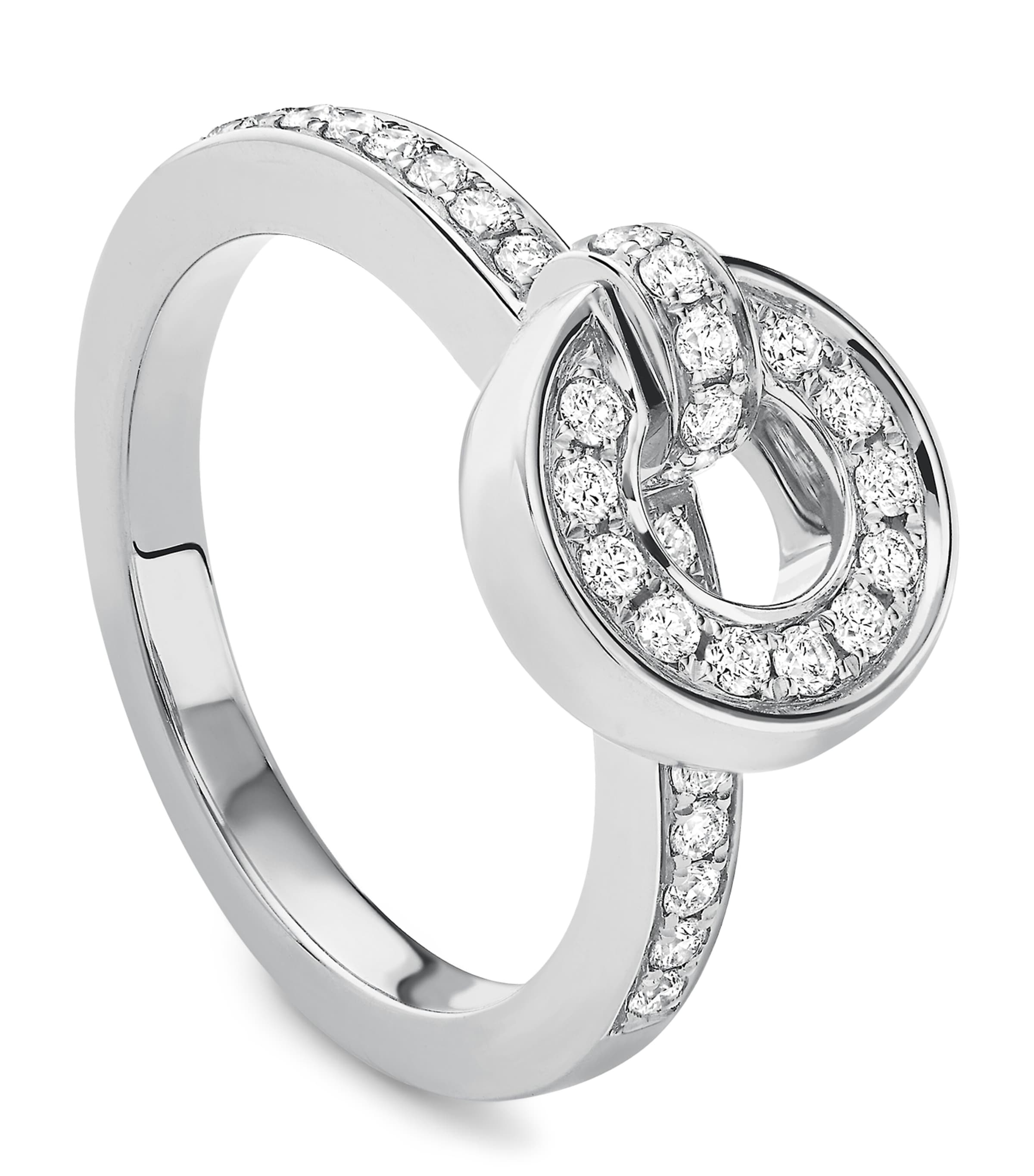 Boodles White Gold and Diamond Roulette Flip Ring Silver