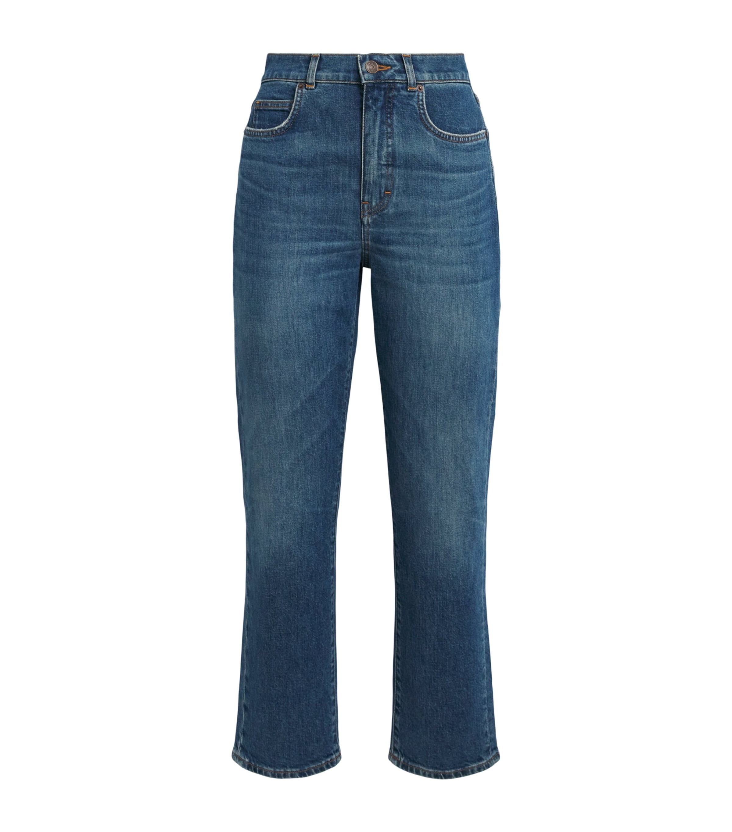 ME+EM Womens Cropped Skinny Jeans Authentic Mid Blue