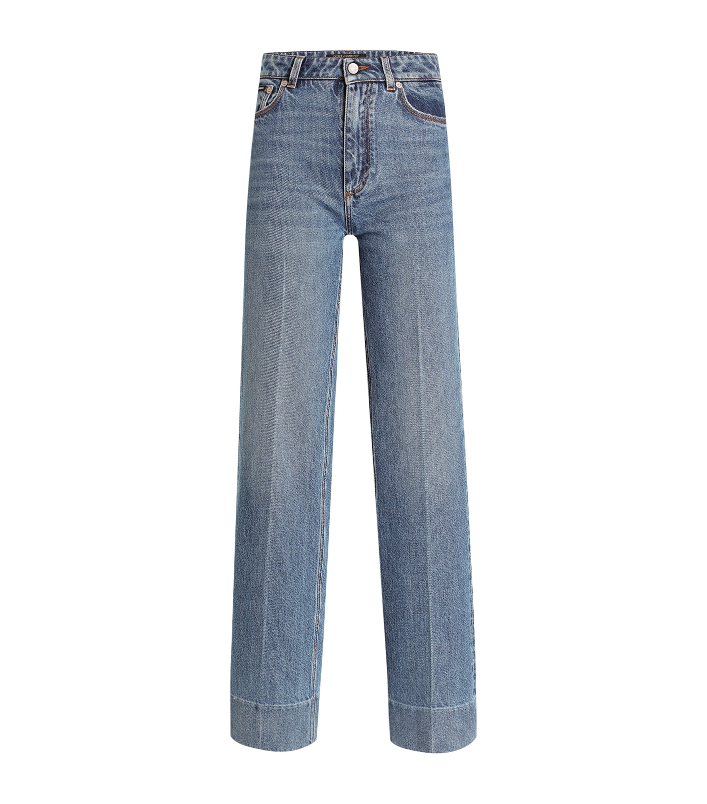 Fold-Effect High-Rise Jeans