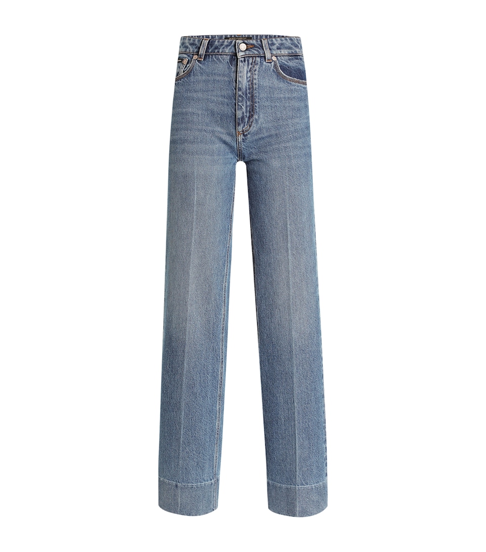 Fold-Effect High-Rise Jeans
