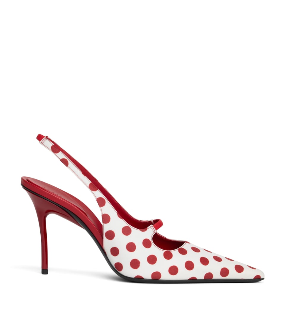 Alaïa Polka-Dot Drop Slingback Pumps 80 Red/white