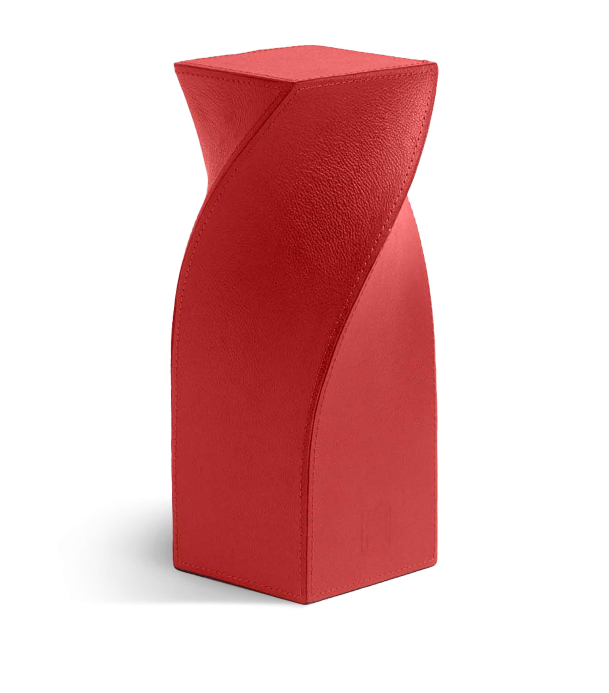 Assouline Leather Twist Bookend Red