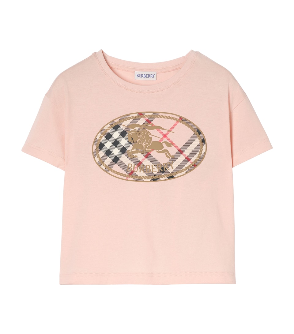Burberry Kids Cotton Knight Stamp T-Shirt (4-12 years) Bouquet