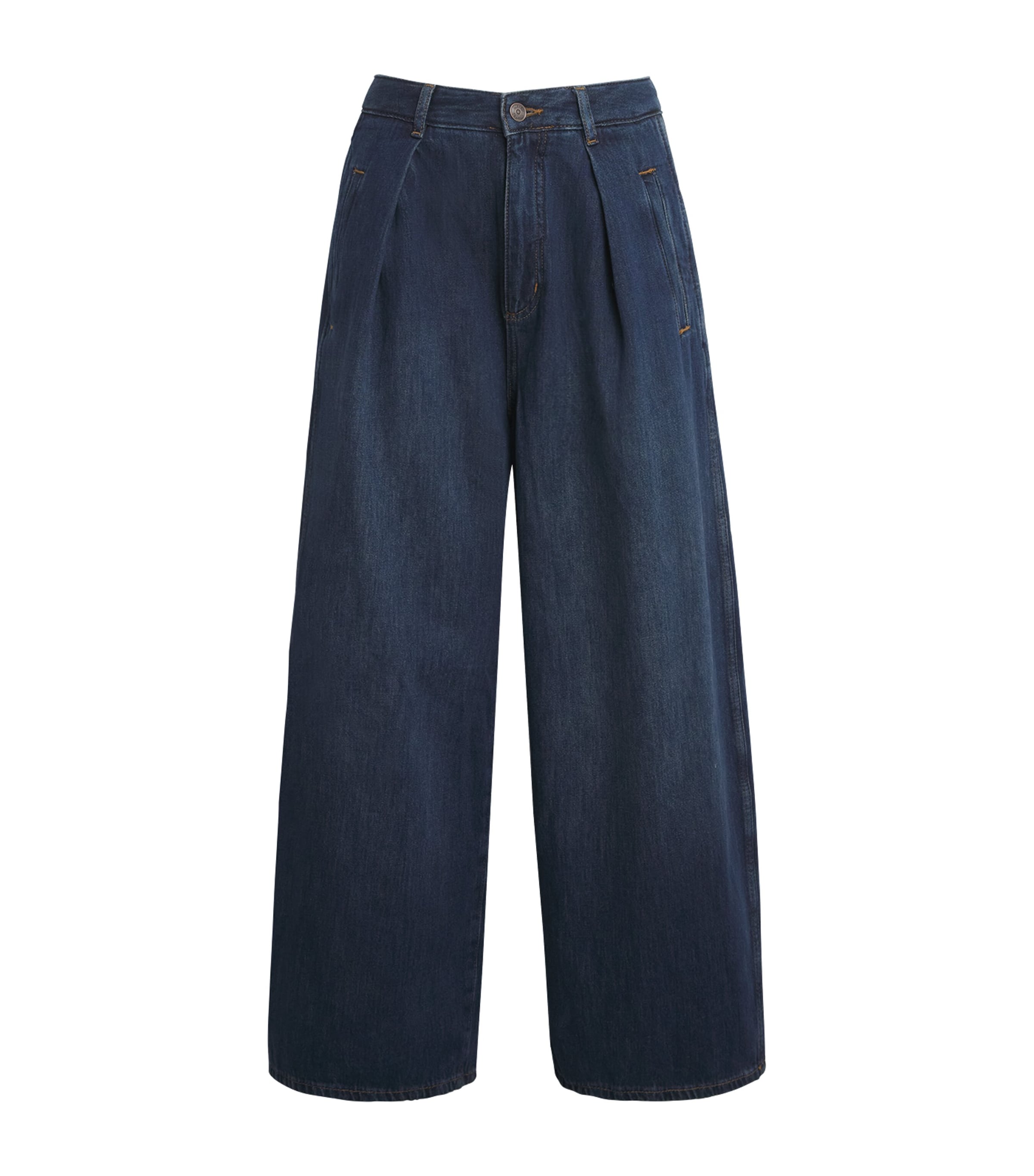 ME+EM Womens Barrel-Leg Jeans Authentic Dark Wash
