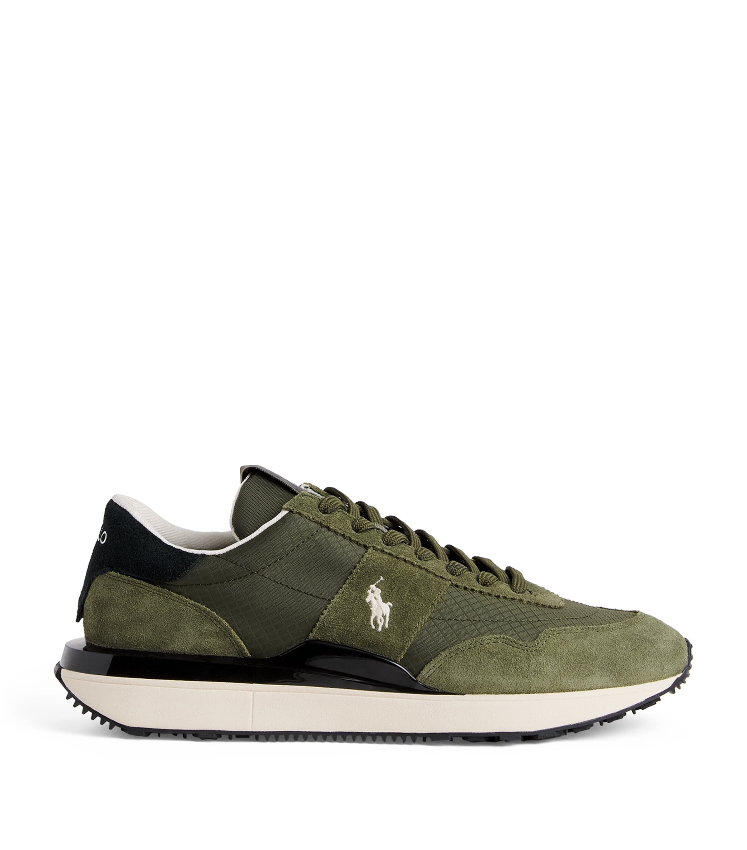Polo Ralph Lauren Suede-Blend Train 89 Sneakers Tonal Olive