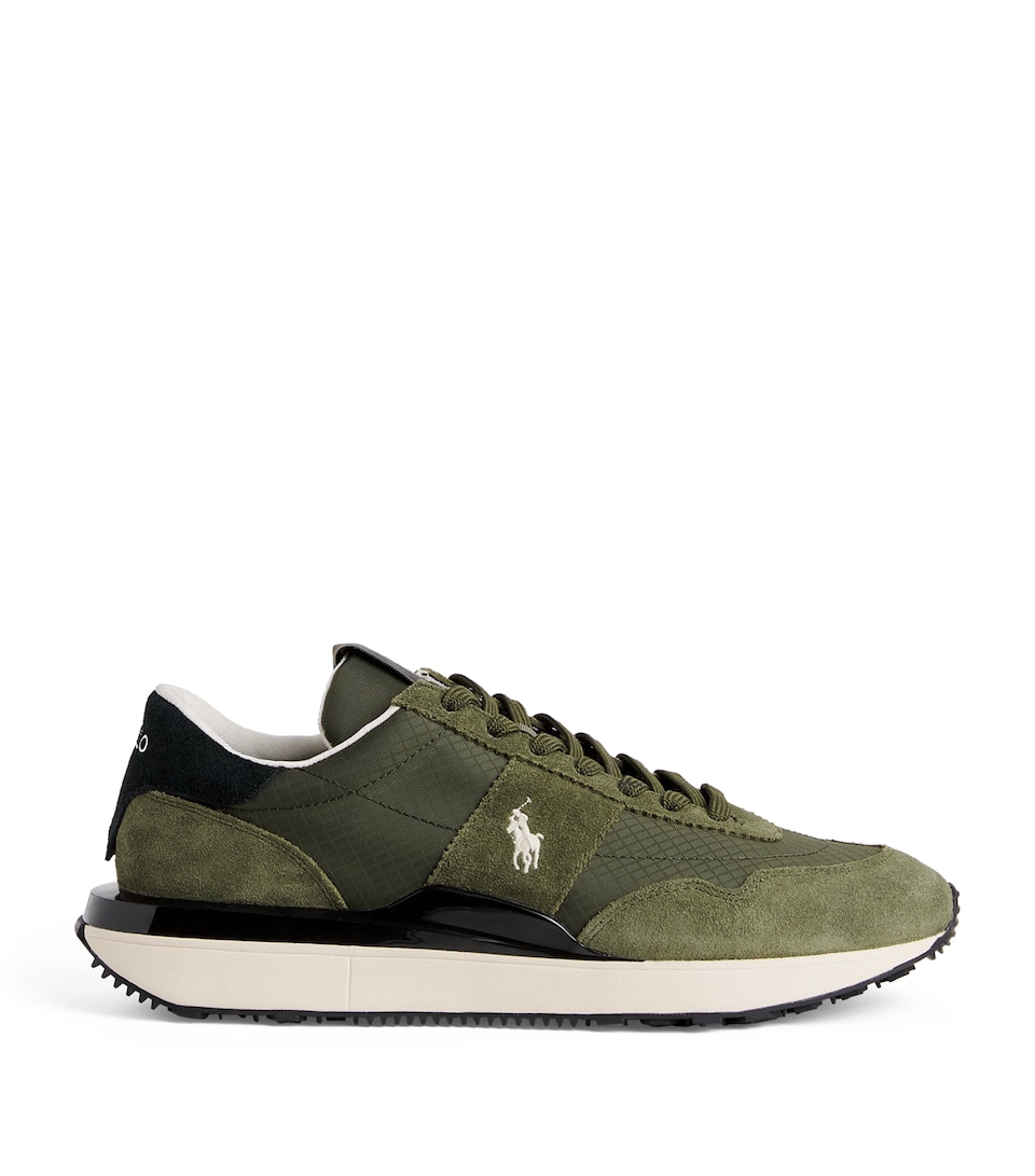 Polo Ralph Lauren Suede-Blend Train 89 Sneakers Tonal Olive