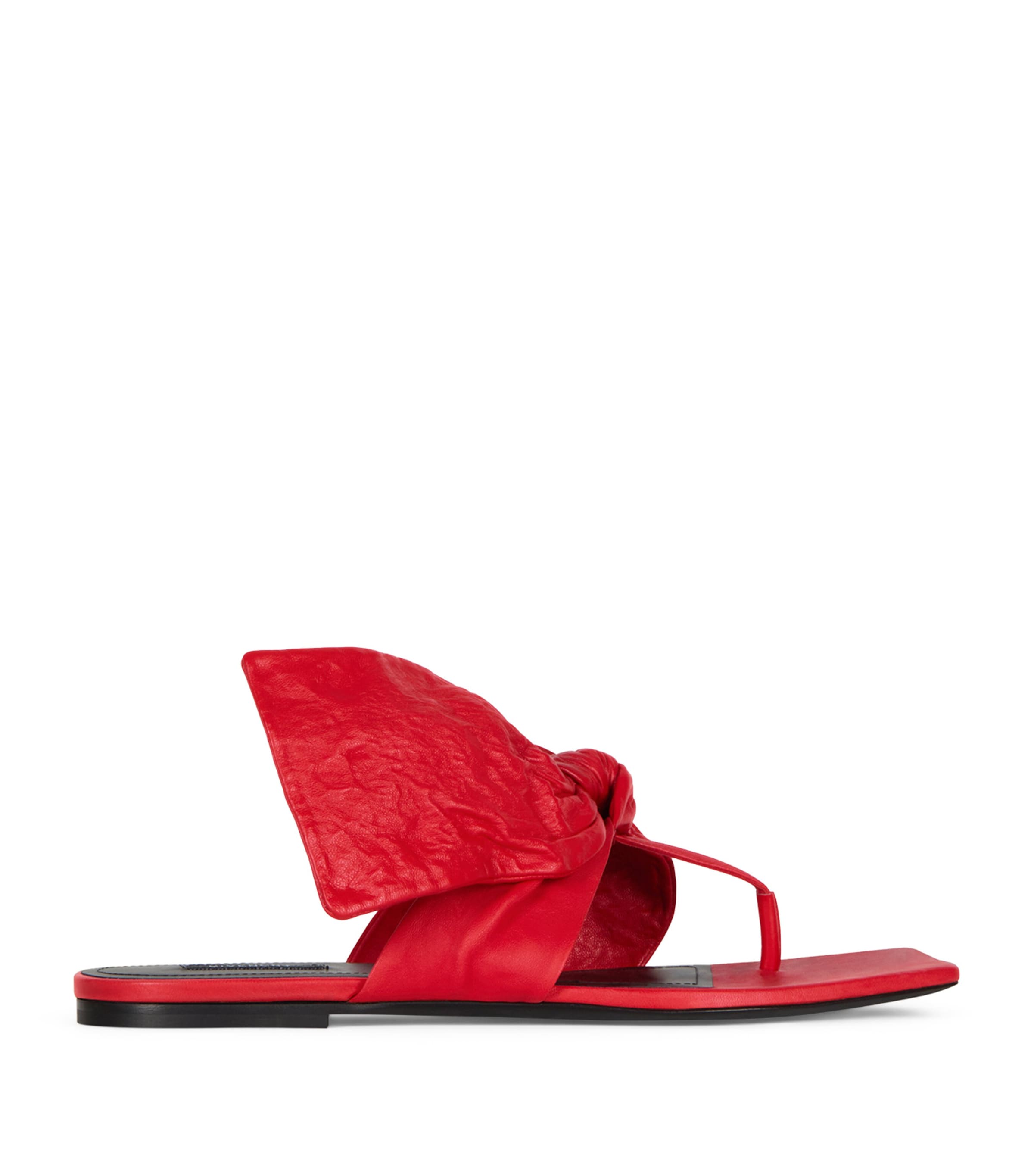 Givenchy Leather Boudoir Bow Sandals Vermillon