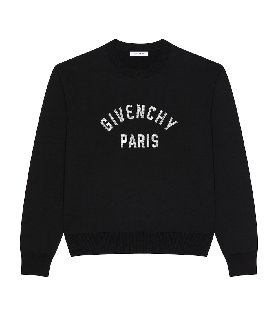 Givenchy Mens Cotton Pearl-Embroidered Logo Sweater