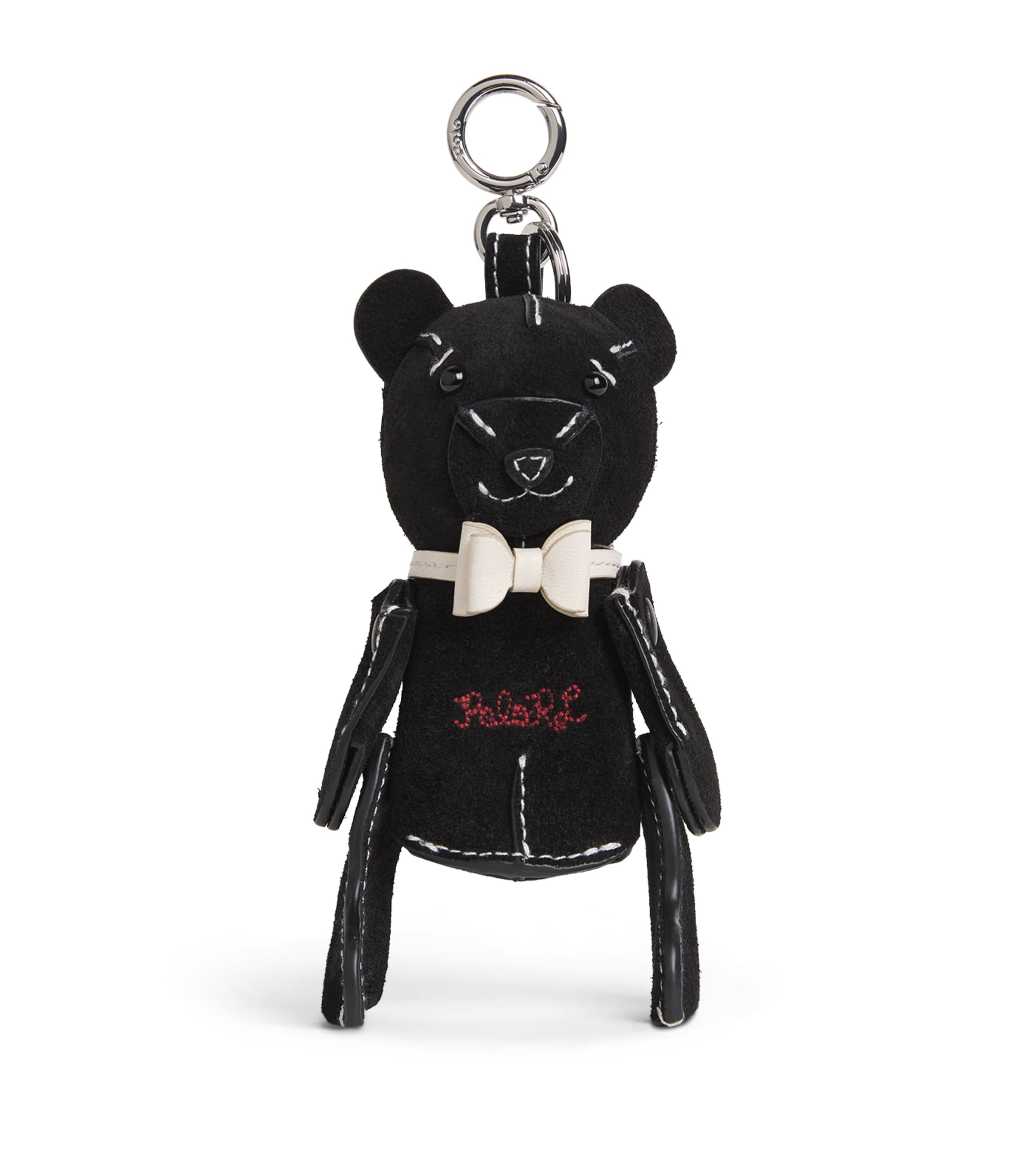 Polo Ralph Lauren Suede Polo Bear Bag Charm Black