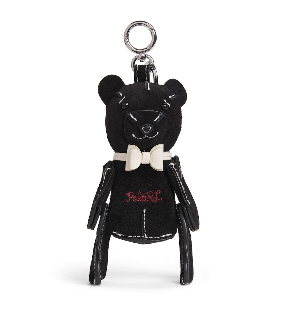 Polo Ralph Lauren Suede Polo Bear Bag Charm Black