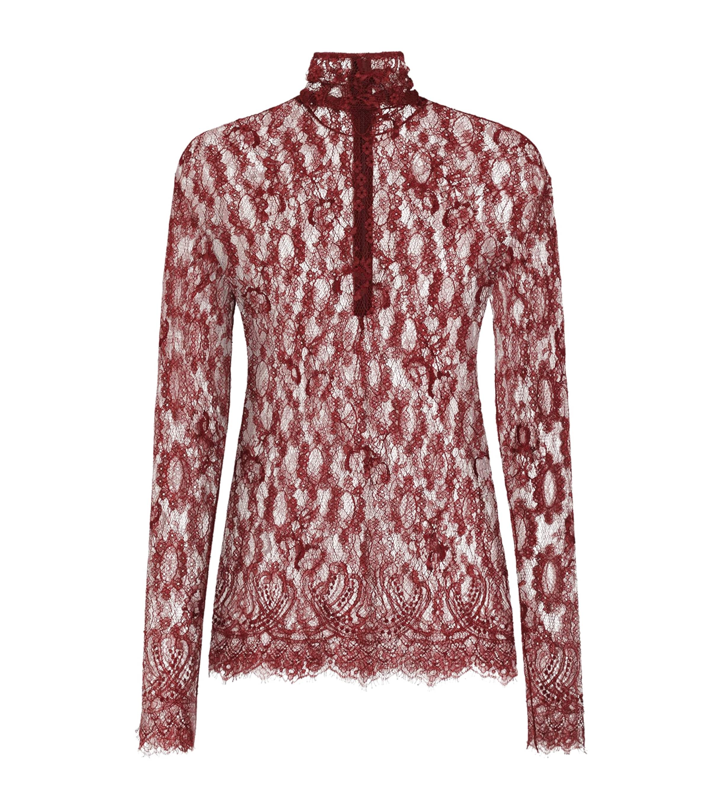 Dolce&Gabbana Womens Chantilly Lace Top Bord