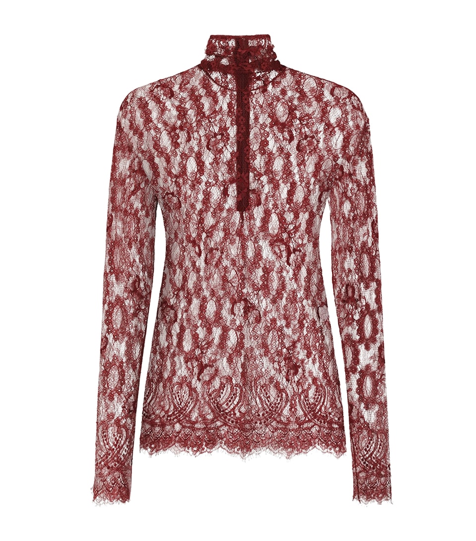 Dolce&Gabbana Womens Chantilly Lace Top Bord