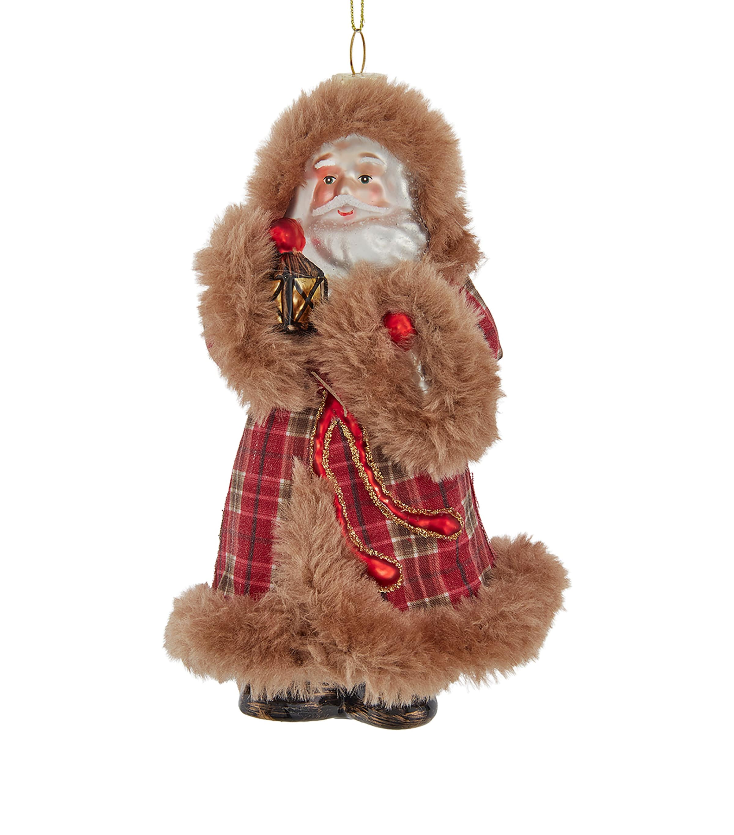 Kurt.S.Adler Plaid Coat Father Christmas Tree Decoration