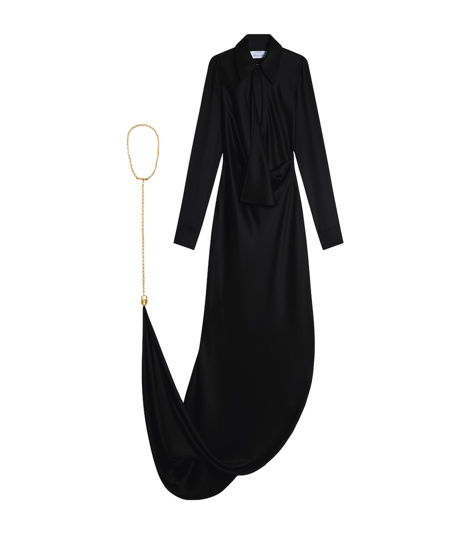 Schiaparelli Womens Silk Bijoux Shirt Dress Black