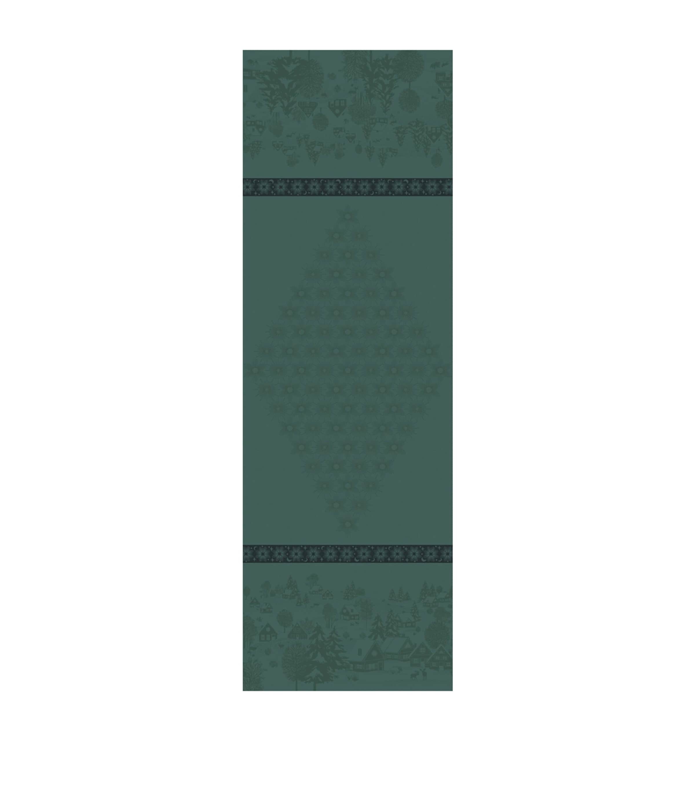 Le Jacquard Français Cotton Sous Les Étoiles Table Runner (50cm x 150cm) Green