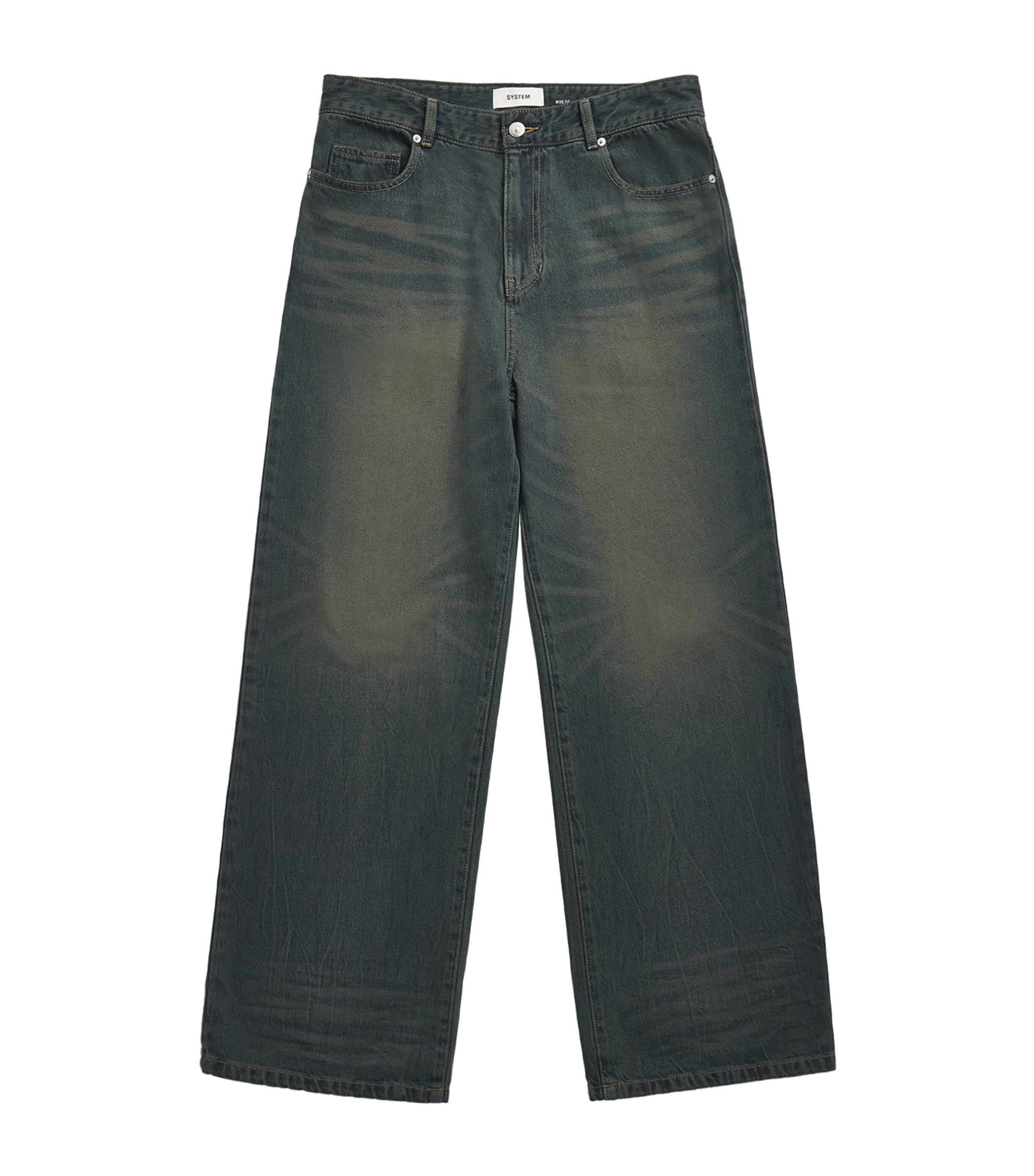 System Mens Wide-Leg Jeans Indigo