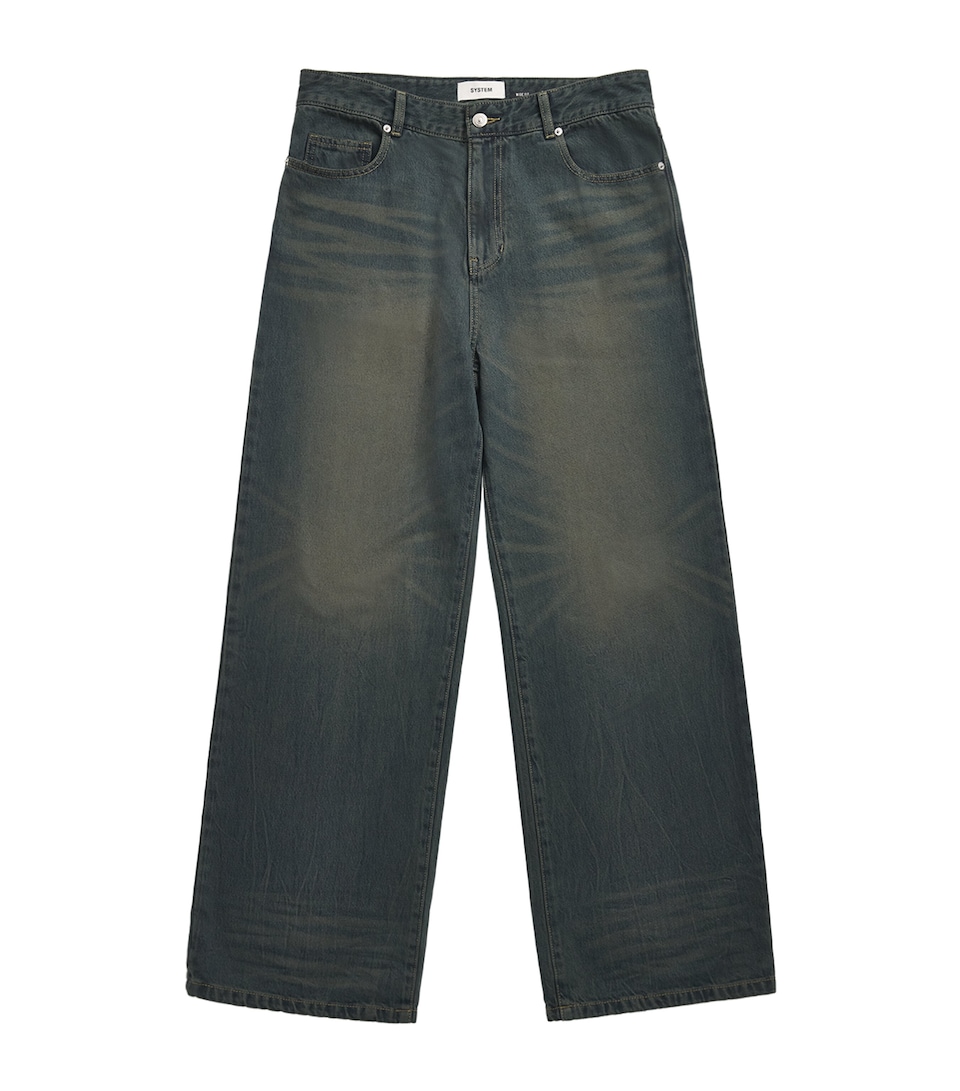 System Mens Wide-Leg Jeans Indigo