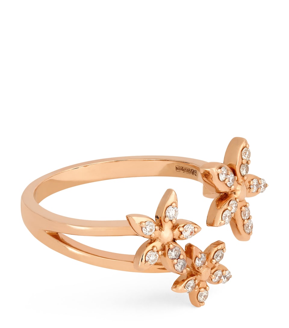 Rose Gold and Diamond Apple Seed Tara Ring