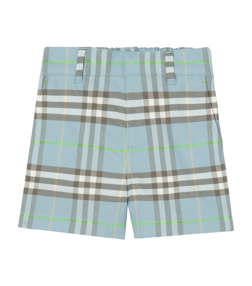 Burberry Kids Cotton Check Shorts (6-36 Months) Misty Blue Ip Check
