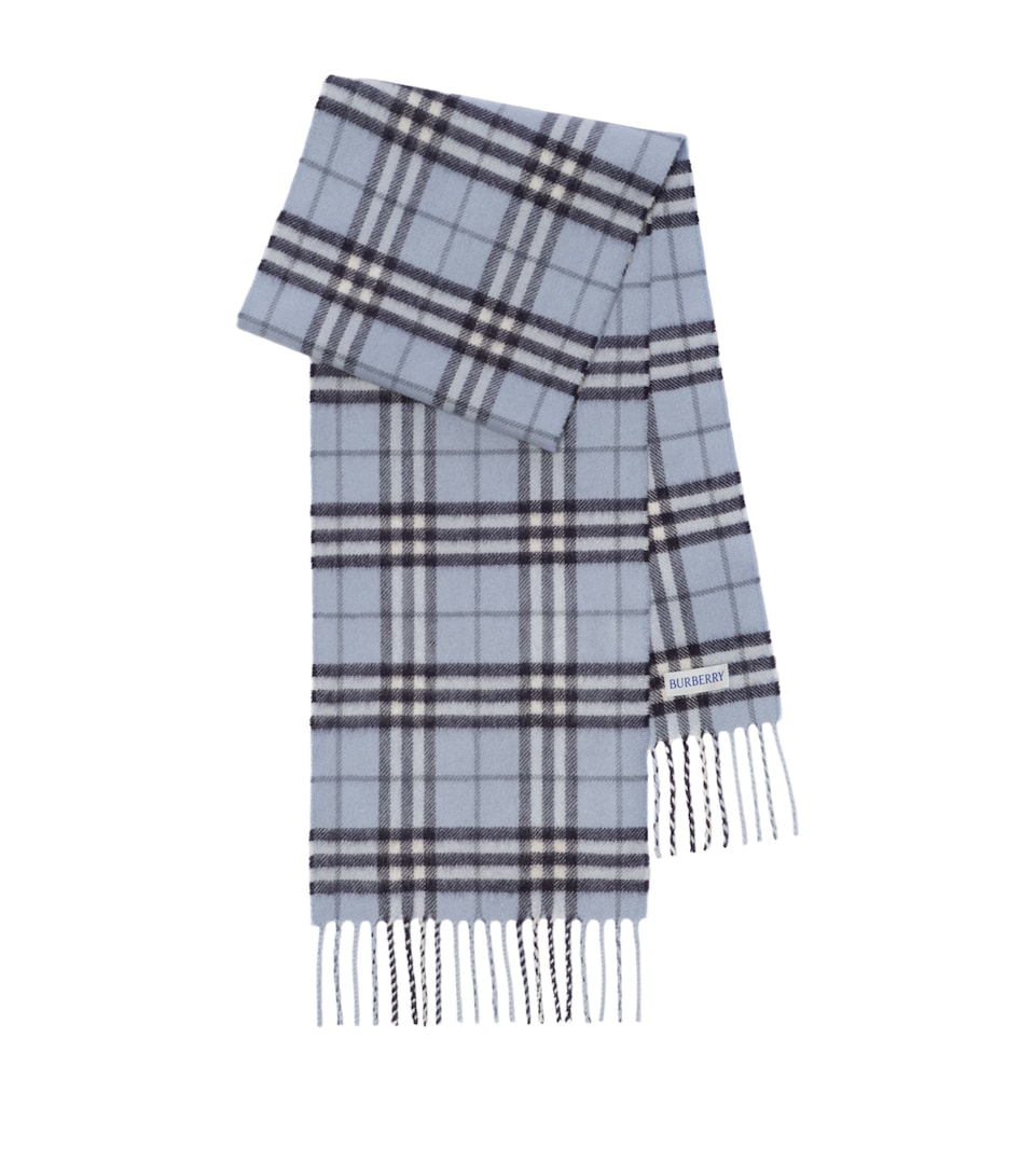 Burberry Kids Cashmere Check Scarf Bank Blue